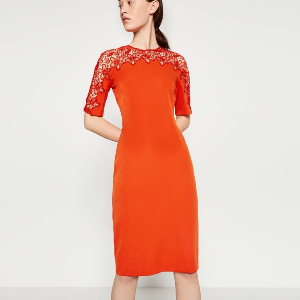 Zara lace detail dress NWOT size M